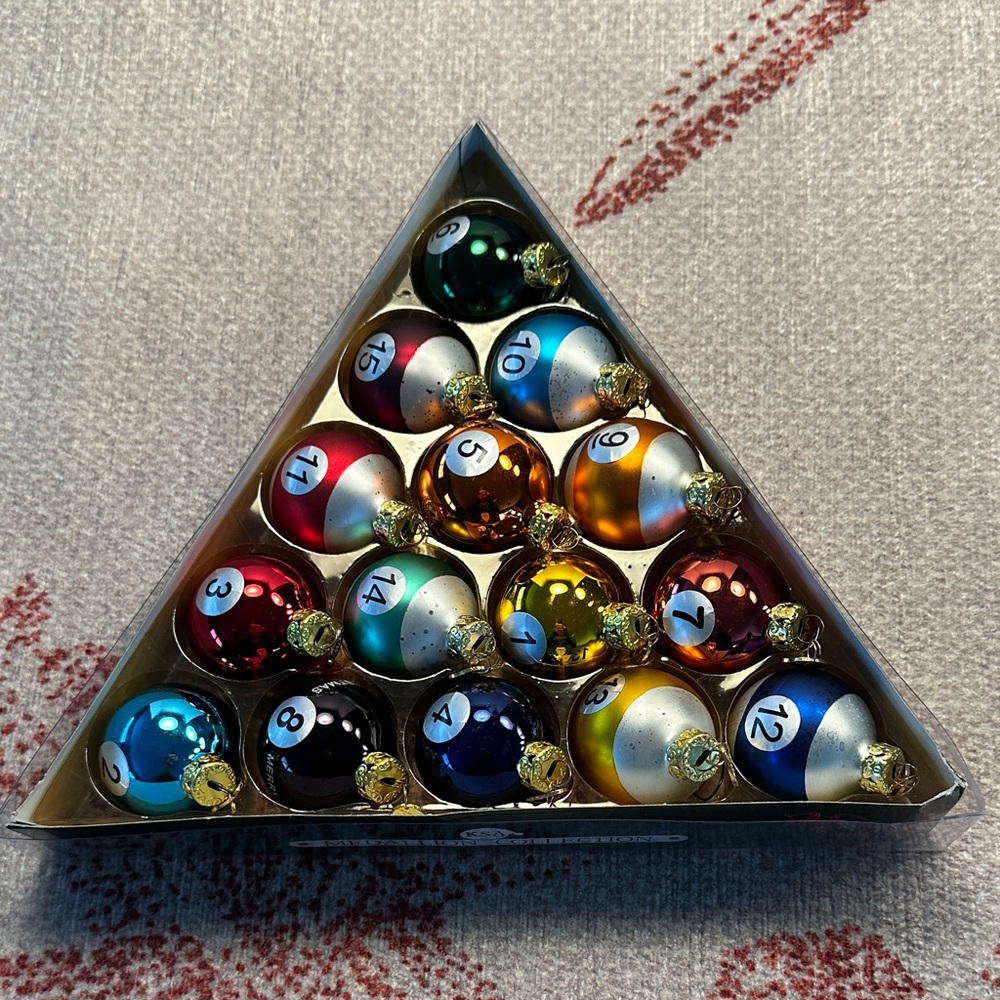 Festive Pool Ball Ornament Collection